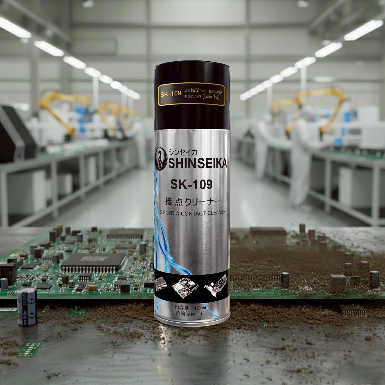 SK-109 สเปรย์ทำความสะอาด แผงวงจร (ไม่ติดไฟ) SK-109 สเปรย์ทำความสะอาด แผงวงจร (ไม่ติดไฟ)